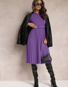 new collection Rochie Mov închis Plisată cu curea Valfe