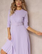new collection Rochie Mov Plisată cu Centură Valfe