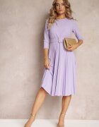 new collection Rochie Mov Plisată cu Centură Valfe