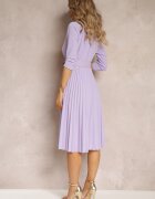 new collection Rochie Mov Plisată cu Centură Valfe