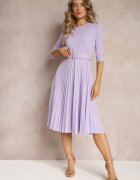 new collection Rochie Mov Plisată cu Centură Valfe