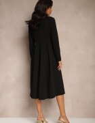 new collection Rochie Neagră în croi evazat cu decolteu triunghiular Temivara