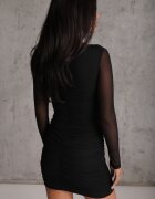 new collection Rochie Neagră Tip Corset Mulată Cu încrețituri Werini