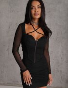 new collection Rochie Neagră Tip Corset Mulată Cu încrețituri Werini