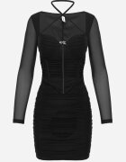 new collection Rochie Neagră Tip Corset Mulată Cu încrețituri Werini