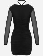 new collection Rochie Neagră Tip Corset Mulată Cu încrețituri Werini