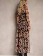 new collection Rochie Negru-Bej din plasă cu imprimeu leopard și jupon inclus Delithwen