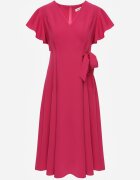 new collection Rochie petrecută Fucsia cu poale evazate și legătură decorativă Dannola