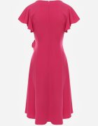 new collection Rochie petrecută Fucsia cu poale evazate și legătură decorativă Dannola