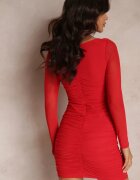 new collection Rochie roșie cu corset mulată cu drapaj Werini