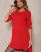new collection Rochie Roșie cu croială trapezoidală cu spate mai lung Gemivra