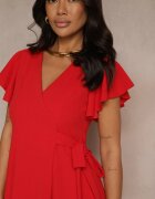 new collection Rochie Roșie Petrecută cu poale evazate și Legătură Decorativă Dannola