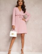 new collection Rochie Roz închis Plisată cu Curea din Material Jaresa