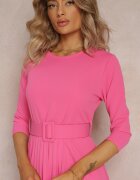 new collection Rochie Roz Plisată cu curea Valffe