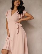 new collection Rochie Roz Tip Plic cu bază evazată și legătură decorativă Dannola