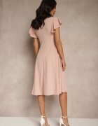 new collection Rochie Roz Tip Plic cu bază evazată și legătură decorativă Dannola