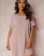 new collection Rochie Roză Mini cu croială tip liliac cu decolteu rotund Maglia