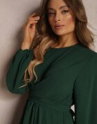 new collection Rochie Verde închis Cloș cu Elastic în Talie Thelo