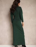 new collection Rochie Verde închis din Viscoză cu Fir Metalic și Nod Asimetric Elloritia