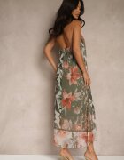 new collection Rochie Verde închis Florală Din plasă cu Viscoză Izurelia