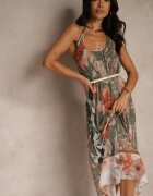 new collection Rochie Verde închis Florală Din plasă cu Viscoză Izurelia