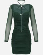 new collection Rochie verde închis tip corset mulată cu drapaj Werini