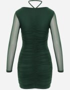 new collection Rochie verde închis tip corset mulată cu drapaj Werini