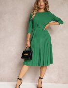 new collection Rochie Verde Plisată cu Curea Valfe
