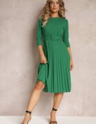new collection Rochie Verde Plisată cu Curea Valfe