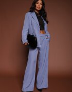new collection Sacou Albastră cu două rânduri de nasturi cu Viscoză și Linie de Umeri Întărită Ellirisa