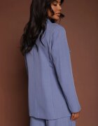 new collection Sacou Albastră cu două rânduri de nasturi cu Viscoză și Linie de Umeri Întărită Ellirisa