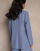new collection Sacou Albastră cu două rânduri de nasturi cu Viscoză și Linie de Umeri Întărită Ellirisa
