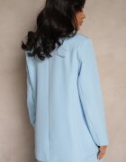 new collection Sacou Albastru deschis cu Imitație Decorativă de Buzunare Nilzedi