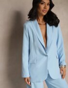 new collection Sacou Albastru deschis cu Imitație Decorativă de Buzunare Nilzedi