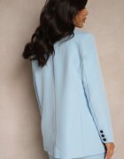 new collection Sacou albastru la un rând de nasturi croială clasică decorat cu imitație de buzunare Zenzeri