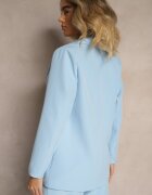 new collection Sacou Albastru tip cutie cu imitație de buzunare Vivisae