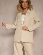 new collection Sacou bej cu imitație de buzunare și linia umerilor întărită Vivissea