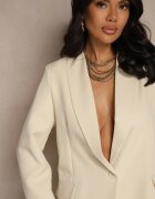 new collection Sacou Bej cu imitație decorativă de buzunare Nilzedi