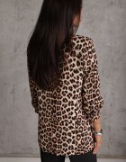 new collection Sacou Bej cu Mâneci mai scurte 3/4 Leopard Boxy Tormille