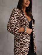 new collection Sacou Bej cu Mâneci mai scurte 3/4 Leopard Boxy Tormille