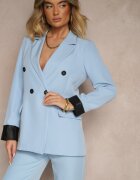 new collection Sacou Camat Albastru Decorat cu Revere Evelhiria