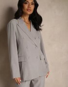 new collection Sacou Gri cu Dublu Rând de Nasturi cu Vâscoză și Umeri Structurați Ellirisa