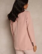 new collection Sacou la un rând roz cu o croială clasică decorat cu imitație de buzunare Zenzeri