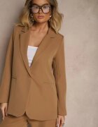 new collection Sacou Maro cu Imitație de Buzunare și Linie a Umerilor Întărită Vivissea