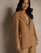 new collection Sacou Monopet Maro cu Croială Clasică Decorat cu Imitație de Buzunare Zenzeri