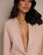 new collection Sacou Roz închis cu Imitație Decorativă de Buzunare Nilzedi