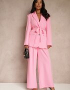 new collection Sacou Roz Oversize cu umeri întăriți și cordon Diolisa