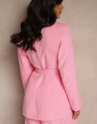 new collection Sacou Roz Oversize cu umeri întăriți și cordon Diolisa