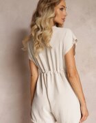 new collection Salopetă Scurtă Bej cu șnur în talie Weam