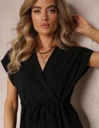 new collection Salopetă scurtă neagră cu elastic în talie Weam
